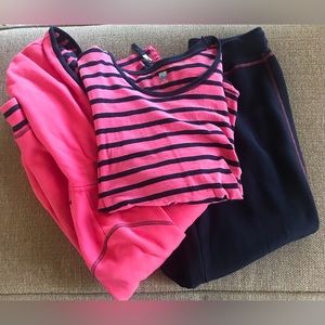SJB 3 Piece Activewear Pink/Navy Jacket/Top & Pants